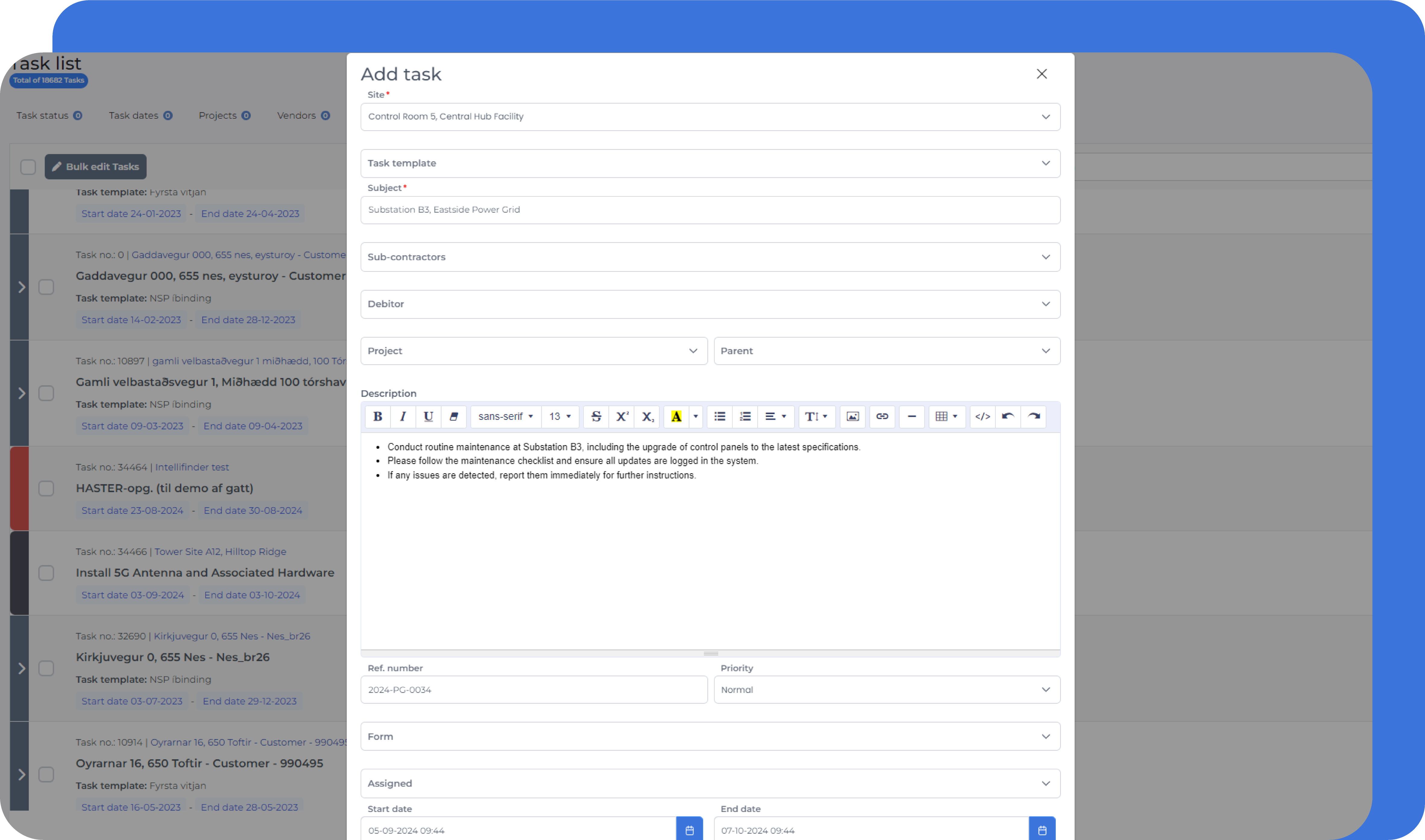 A task created in the IntelliFinder software